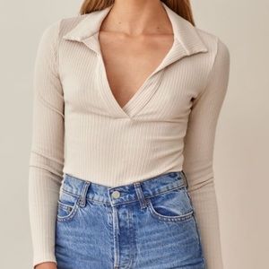 Reformation Hailey Bodysuit - Bone